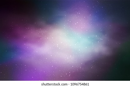 Light Purple vector template with space stars. Space stars on blurred abstract background with gradient. Smart design for your business advert.
