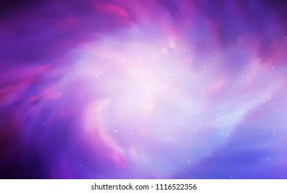 Light Purple vector template with space stars. Shining colored illustration with bright astronomical stars. Pattern for astrology websites.