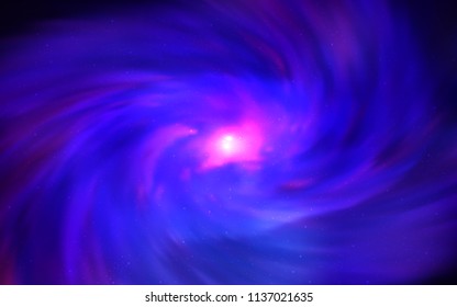 Light Purple vector template with space stars. Blurred decorative design in simple style with galaxy stars. Pattern for futuristic ad, booklets.