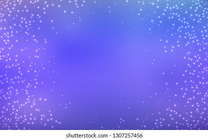 Light Purple vector template with space stars. Blurred decorative design in simple style with galaxy stars. Pattern for astronomy websites.
