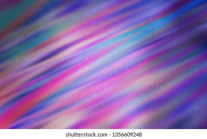 Light Purple vector template with space stars. Glitter abstract illustration with colorful cosmic stars. Pattern for astrology websites.