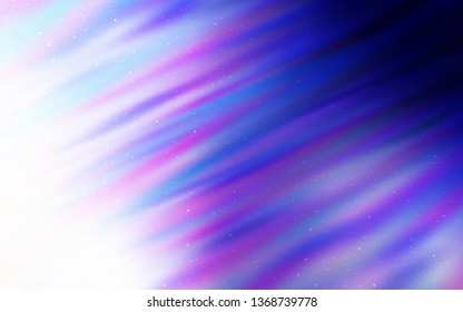 Light Purple vector template with space stars. Space stars on blurred abstract background with gradient. Best design for your ad, poster, banner.