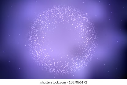 Light Purple vector template with space stars. Space stars on blurred abstract background with gradient. Pattern for astrology websites.