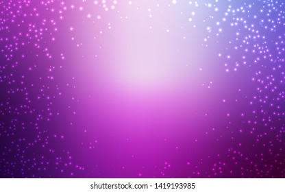 Light Purple vector template with space stars. Blurred decorative design in simple style with galaxy stars. Pattern for astrology websites.