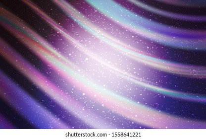 Light Purple vector template with space stars. Space stars on blurred abstract background with gradient. Best design for your ad, poster, banner.