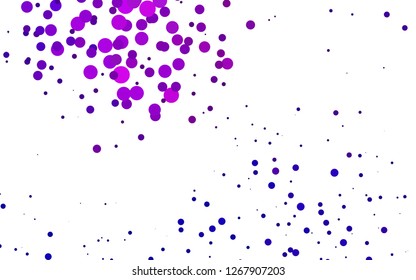 Light Purple vector template with spots. Blurred decorative design in abstract style with bubbles. Template for your brand book.