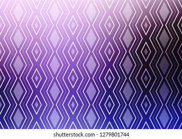 Light Purple vector template with sticks, squares. Glitter abstract illustration with colorful lines, rhombuses. Backdrop for TV commercials.