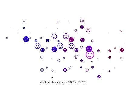 Light Purple vector template with sweet snacks. Beautiful colored illustration with smiles in simple style. Pattern for ad, booklets, leaflets of celebrations.