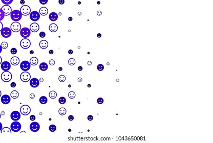 Light Purple vector template with sweet snacks. Beautiful colored illustration with smiles in simple style. Pattern for parties, gifts, congratulations.