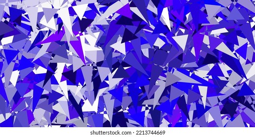 Plantilla de vector púrpura claro con formas triangulares. Ilustración de material web con triángulos abstractos coloridos. Patrón para promociones.