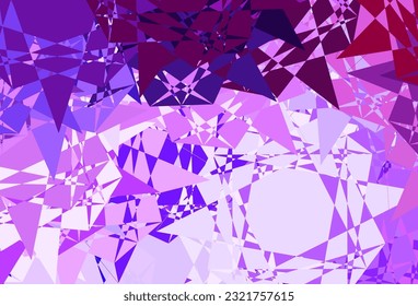 Plantilla de vector púrpura claro con formas triangulares. Magnífica ilustración abstracta con formas triangulares, formas. Plantilla para comerciales.