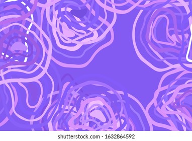 Light Purple vector template with wry lines. A sample with colorful lines, shapes. A new texture for your  ad, booklets, leaflets.