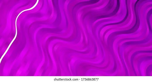 Light Purple vector template with wry lines. Colorful illustration with curved lines. Pattern for websites, landing pages.