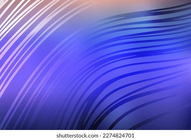 Plantilla de vector púrpura claro con líneas irregulares. Ilustración inteligente en estilo abstracto con líneas de degradado.  Fondo para pantallas de teléfonos móviles.