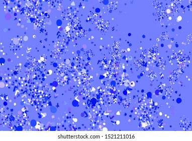 Light Purple vector texture with abstract forms. Colorful chaotic forms with gradient in modern style. Modern design for your business card.