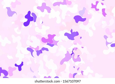 Light Purple vector texture with abstract forms. Decorative design in abstract style with random forms. Simple design for your web site.