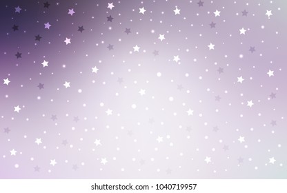 Light Purple vector texture with beautiful stars. Modern geometrical abstract illustration with stars. Smart design for your business advert.