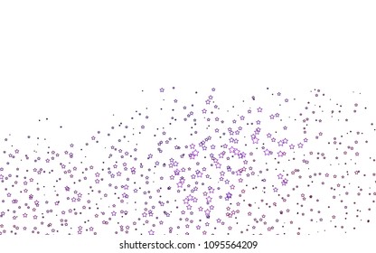 Light Purple vector texture with beautiful stars. Modern geometrical abstract illustration with stars. The pattern can be used for wrapping gifts.