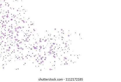 Light Purple vector texture with beautiful stars. Decorative shining illustration with stars on abstract template. The pattern can be used for websites.