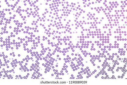 Light Purple vector texture with beautiful stars. Glitter abstract illustration with colored stars. Smart design for your business advert.