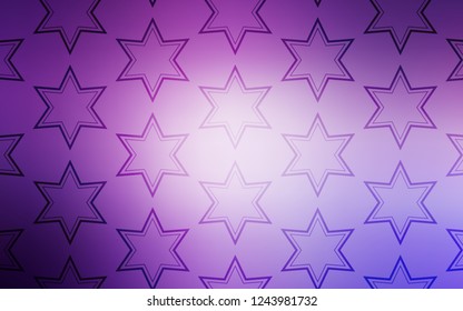 Light Purple vector texture with beautiful stars. Modern geometrical abstract illustration with stars. Pattern for new year ad, booklets.