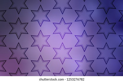 Light Purple vector texture with beautiful stars. Glitter abstract illustration with colored stars. Best design for your ad, poster, banner.