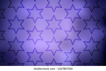 Light Purple vector texture with beautiful stars. Blurred decorative design in simple style with stars. Best design for your ad, poster, banner.