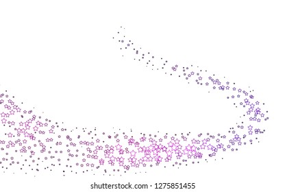 Light Purple vector texture with beautiful stars. Decorative shining illustration with stars on abstract template. The pattern can be used for websites.