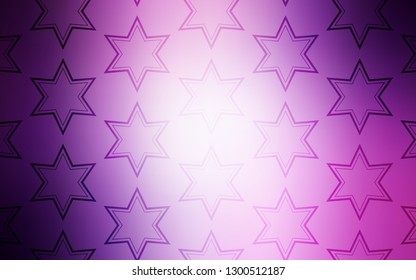 Light Purple vector texture with beautiful stars. Glitter abstract illustration with colored stars. Pattern for wrapping gifts.