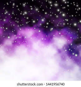 Light Purple vector texture with beautiful stars. Decorative illustration with stars on abstract template. Pattern for new year ad, booklets.