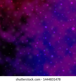 Light Purple vector texture with beautiful stars. Blur decorative design in simple style with stars. Theme for cell phones.