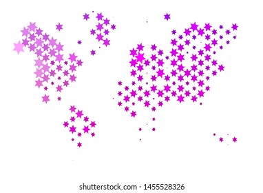 Light Purple vector texture with beautiful stars. Blurred decorative design in simple style with stars. The pattern can be used for wrapping gifts.