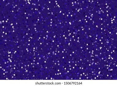 Light Purple vector texture with beautiful stars. Glitter abstract illustration with colored stars. Template for cosmic backgrounds.