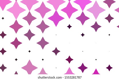 Light Purple vector texture with beautiful stars. Decorative shining illustration with stars on abstract template. The pattern can be used for websites.