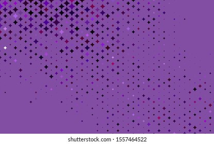Light Purple vector texture with beautiful stars. Shining colored illustration with stars. The pattern can be used for new year ad, booklets.