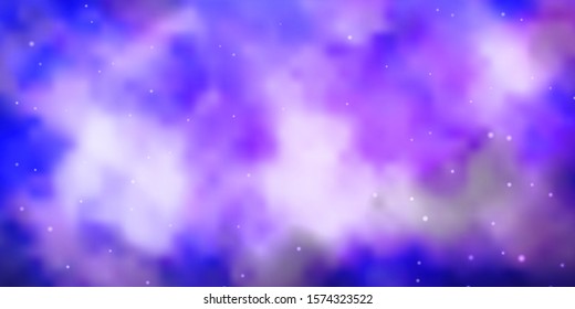 Light Purple vector texture with beautiful stars. Blur decorative design in simple style with stars. Pattern for new year ad, booklets.