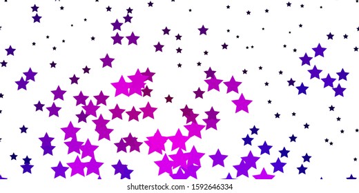 Light Purple vector texture with beautiful stars. Colorful illustration with abstract gradient stars. Pattern for new year ad, booklets.