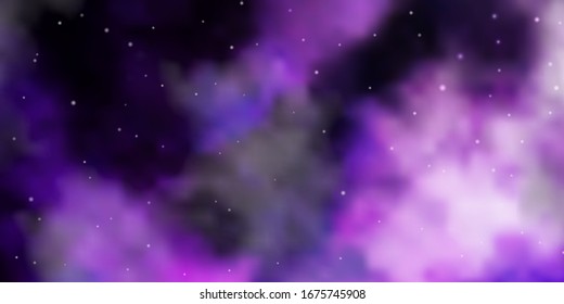 Light Purple vector texture with beautiful stars. Decorative illustration with stars on abstract template. Best design for your ad, poster, banner.