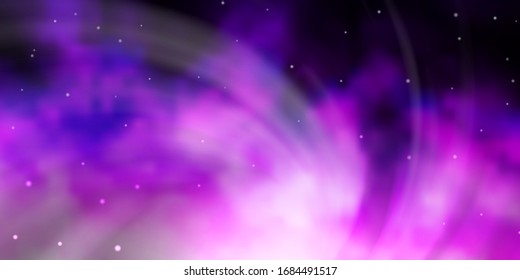 Light Purple vector texture with beautiful stars. Shining colorful illustration with small and big stars. Pattern for new year ad, booklets.