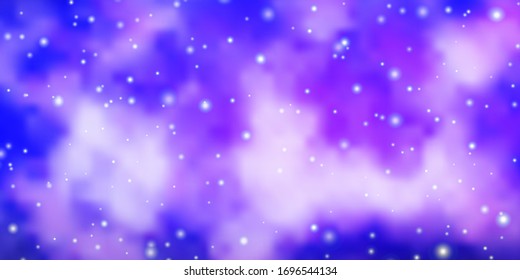Textura vectorial púrpura clara con hermosas estrellas. Ilustración colorida con estrellas abstractas de gradiente. Tema para teléfonos celulares.