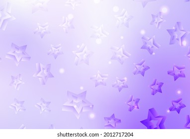 Light Purple vector texture with beautiful stars. Shining colored illustration with stars. Best design for your ad, poster, banner.