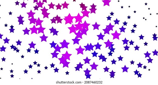 Leichte violette Vektorstruktur mit schönen Sternen. Farbige Illustration mit abstrakten Farbverlauf-Sternen. Muster für neue Jahreswerbung, Broschüren.