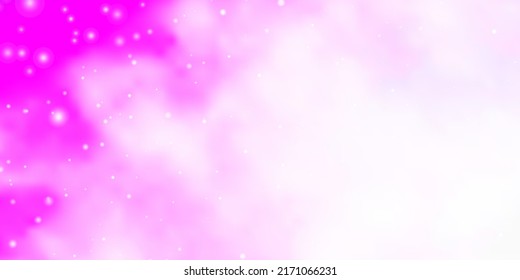 Leichte violette Vektorstruktur mit schönen Sternen. Farbige Illustration mit kleinen und großen Sternen. Das beste Design für Ihre Anzeige, Ihr Poster, Ihr Banner.