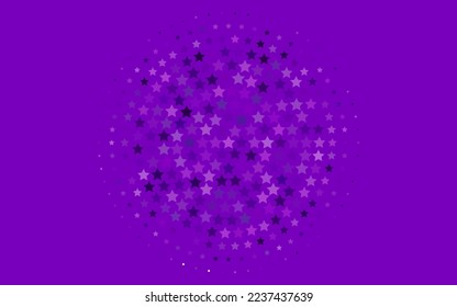 Light Purple vector texture with beautiful stars. Modern geometrical abstract illustration with stars. The template can be used as a background.