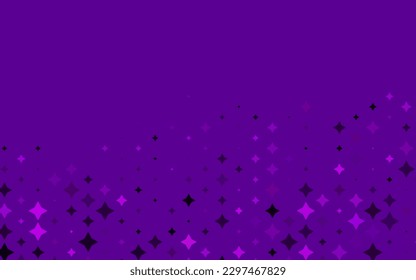 Light Purple vector texture with beautiful stars. Modern geometrical abstract illustration with stars. The template can be used as a background.