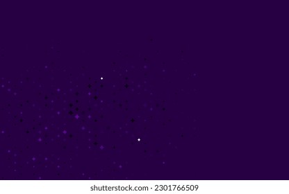 Leichte violette Vektorstruktur mit schönen Sternen. Dekorative, leuchtende Illustration mit Sternen auf abstrakter Vorlage. Das Muster kann für neue Jahre verwendet werden, Broschüren.