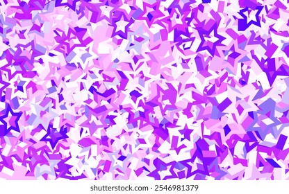 Light Purple vector texture with beautiful stars. Blurred decorative design in simple style with stars. Best design for your ad, poster, banner.