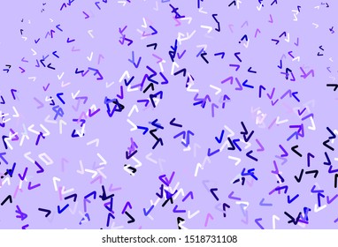 Light Purple vector texture with bent lines. Glitter abstract illustration with wry lines. The best colorful design for your business.
