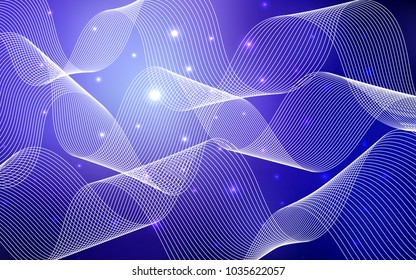 Light Purple vector texture with birthday confetti. Modern geometrical abstract illustration with carnival ribbons. The template can be used as a background for postcards.