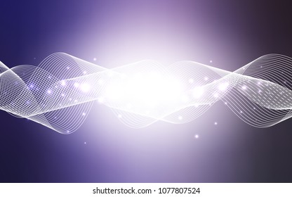 Light Purple vector texture with birthday confetti. Decorative shining illustration with ribbons on abstract template. The template can be used as a background for postcards.